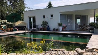 Modernes weißes Haus mit Pool