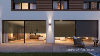 Rendering Textiler Sonnenschutz Weiß aussen