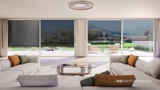 Rendering Textiler Sonnenschutz Charcoal innen