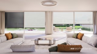 Rendering Textiler Sonnenschutz Weiß innen